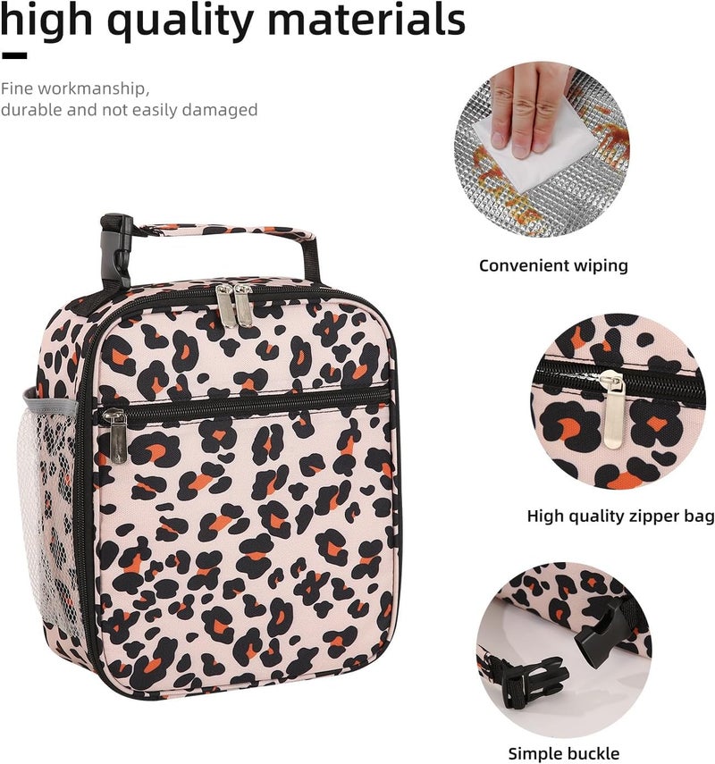 Lovoeo AYEANY Lunch box Lunch bag for men women Lunchbox Lunch bags Insulated Lunch bag Lunch box cooler (Leopard), Large - Image 3